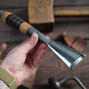 Hand Forged Timber Framing Rounded Chisel, Woodworking tools, Carpentry tools, Curved Chisel, Carpentry Chisel, 52100 Steel