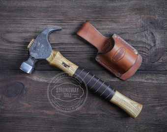 Hammer mit Nagelzieher im Koffer, Vintage Krallenhammer, Vintage Werkzeuge, Holzgriff Handwerkerhammer