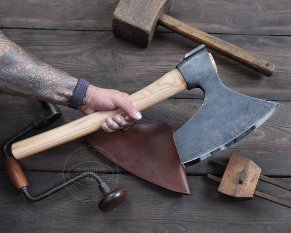 Handmade Finnish Carpenter Axe: 52100 Carbon Steel, Ash Handle