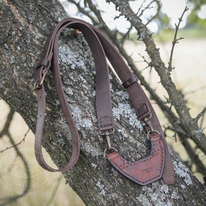 Leather shoulder strap, Replacement Shoulder Strap, Brown Leather