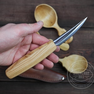 Carving Knife with left-sided blade, Forged knife, Woodcarving Tools, Woodcarving Knife