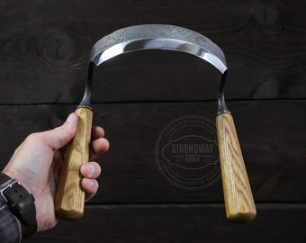 Half-Rounded Drawknife, Spoon Cutter Knife for Two-Handed, Hand Forged Scraper Pulling Blade, Carpentry Tool, Carpenters Tool