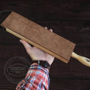 Leather strop for sharpening, Leather knife strop, Сamp strop