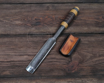 Medium Rounded Timber chisel, Rounded Carpenters chisel, Bent Gouge, Carving Tool
