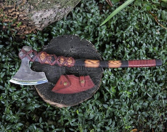 Large Viking Bearded Axe | Hand Forged 52100 Steel |Razor Sharp Norse Axe |Bushcraft Hatchet | Medieval Viking Gift |Functional Handmade Axe