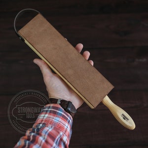Leather strop for sharpening, Leather knife strop, Сamp strop