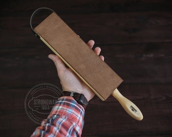 Leather strop for sharpening, Leather knife strop, Сamp strop