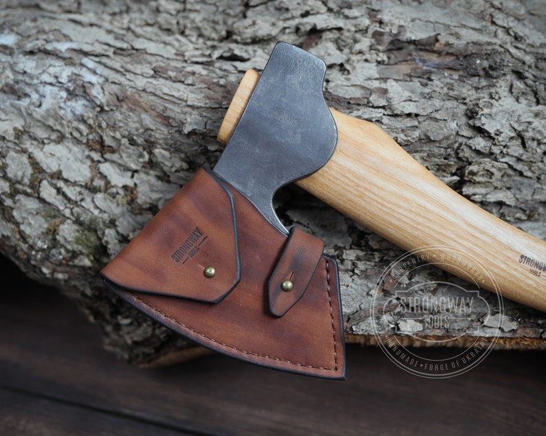 Hand Forged Forest Axe: 52100 Steel Blade, Ash Handle, Leather Case - Etsy