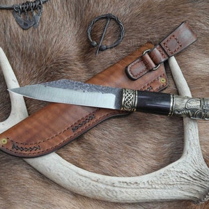 Viking Scramasax | Scandinavian Knife | Cross Miles Viking Seax Knife | High Carbon Steel |Handcrafted knife |Viking Seax Knife gift for Men