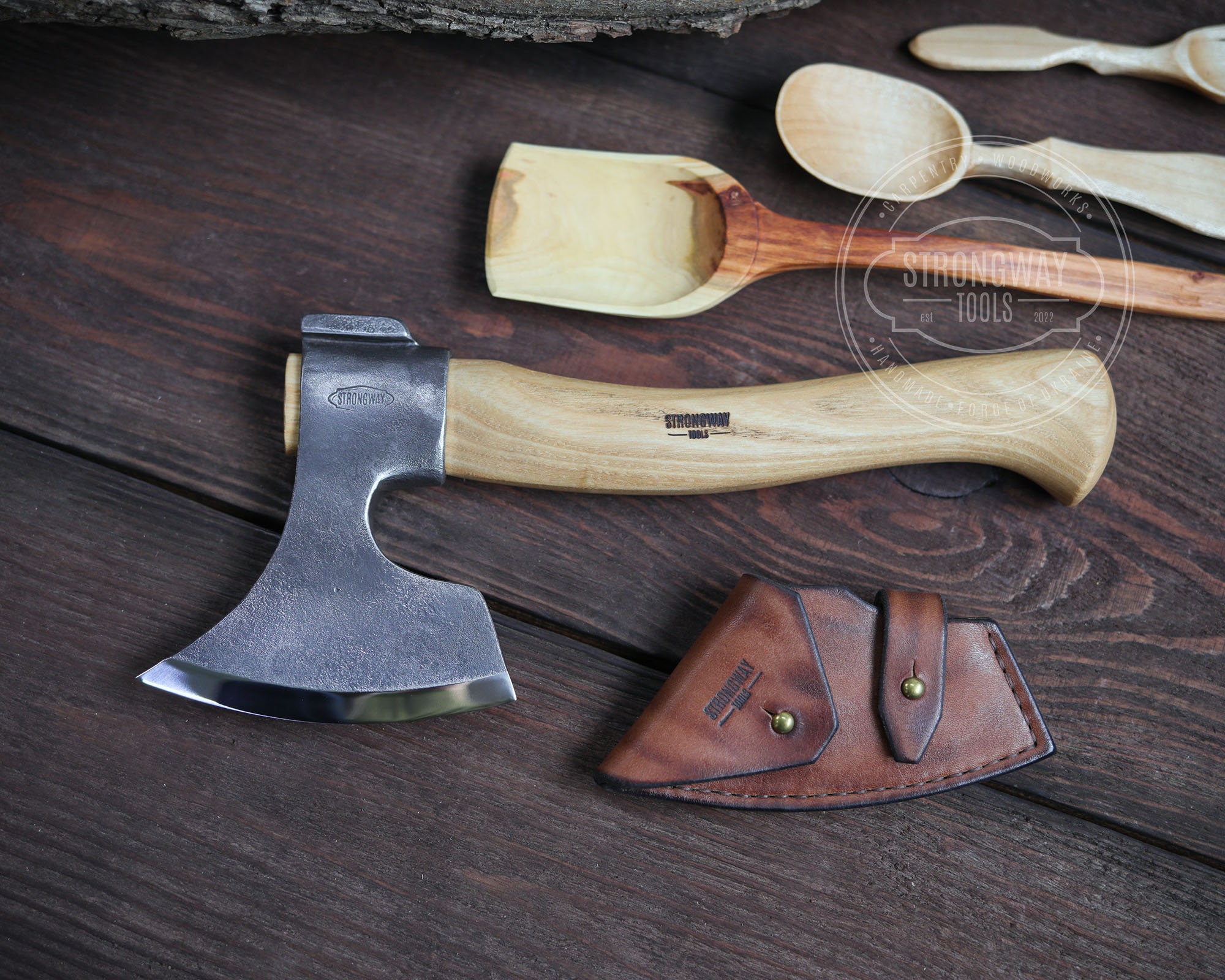 Small Finnish Carving Axe Smooth Handle, Little Carving Axe