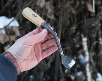 Hand Forged Spoon Bent Gouge, Carving Tool, Hand Power, Woodcarving chisels, Bent chisel, Spoon carving gouge,Bent gouge for carving,Chisel