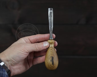 Small Bent Rounded Gouge, Bent chisel, Woodcarving chisels, Forged chisel, Spoon carving tools, Forged tools