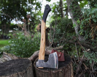 Handmade Bushcraft Axe, Deep Woods Camping Hatchet, Handcrafted Wood Handle, Outdoor Survival Tool, Camp Hatchet, Gift for Bushcraft