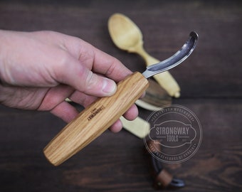 Hook Knife With Octagonal Handle, Forged Spoon Carving Hook Knife, Woodcarving Tools, Handforged Carving Knife