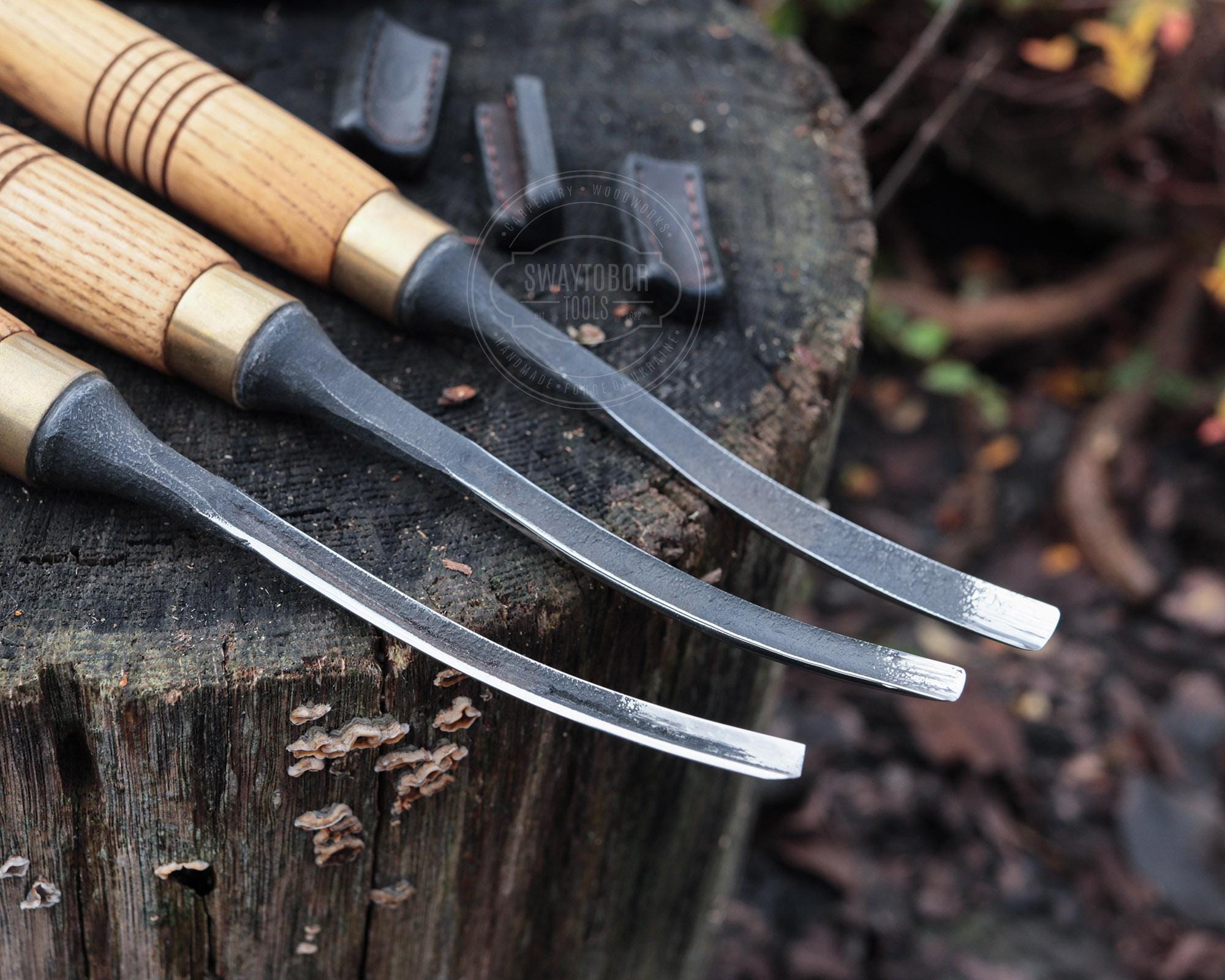Hand-forged Set of 3 Wood Carving Gouge for Wood Project, Razor Sharp ...