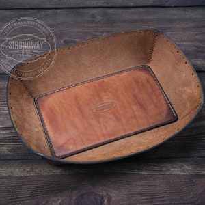 Leather Tray, Leather Valet Tray, Personalized Leather Tray, Engraved Leather Tray, Leather Desk Organizer