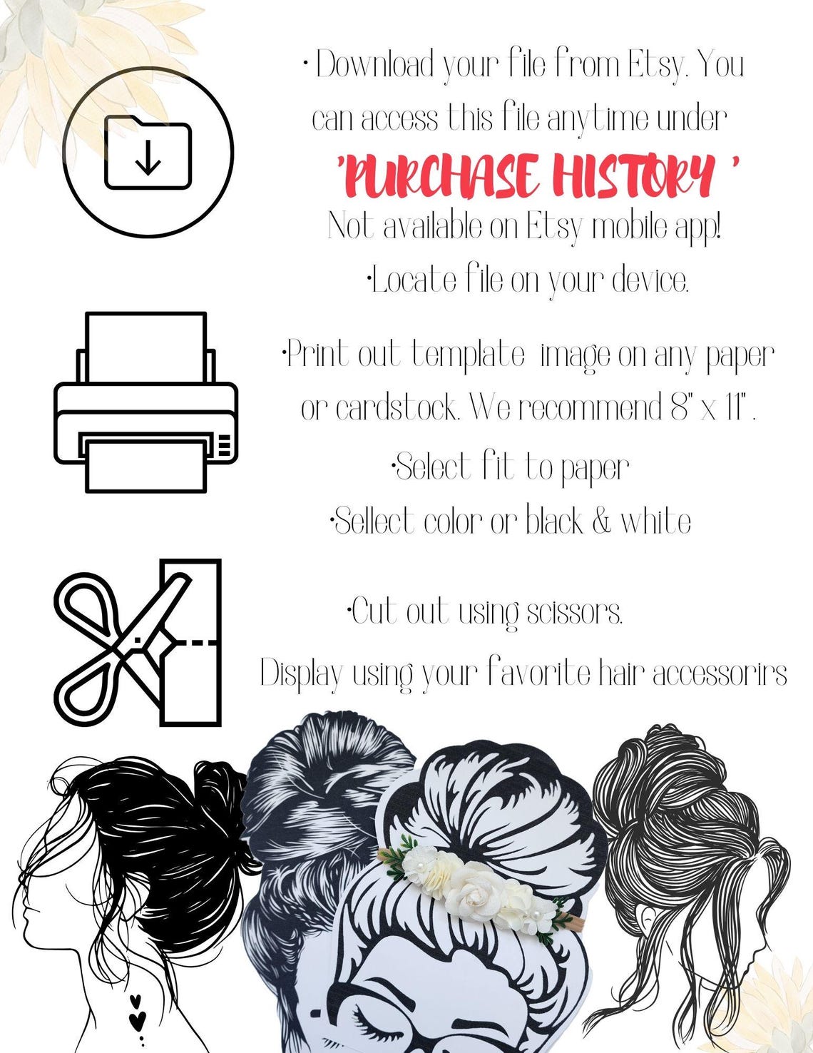 DIGITAL Download-printable Headband Display Template-display Card-hair ...