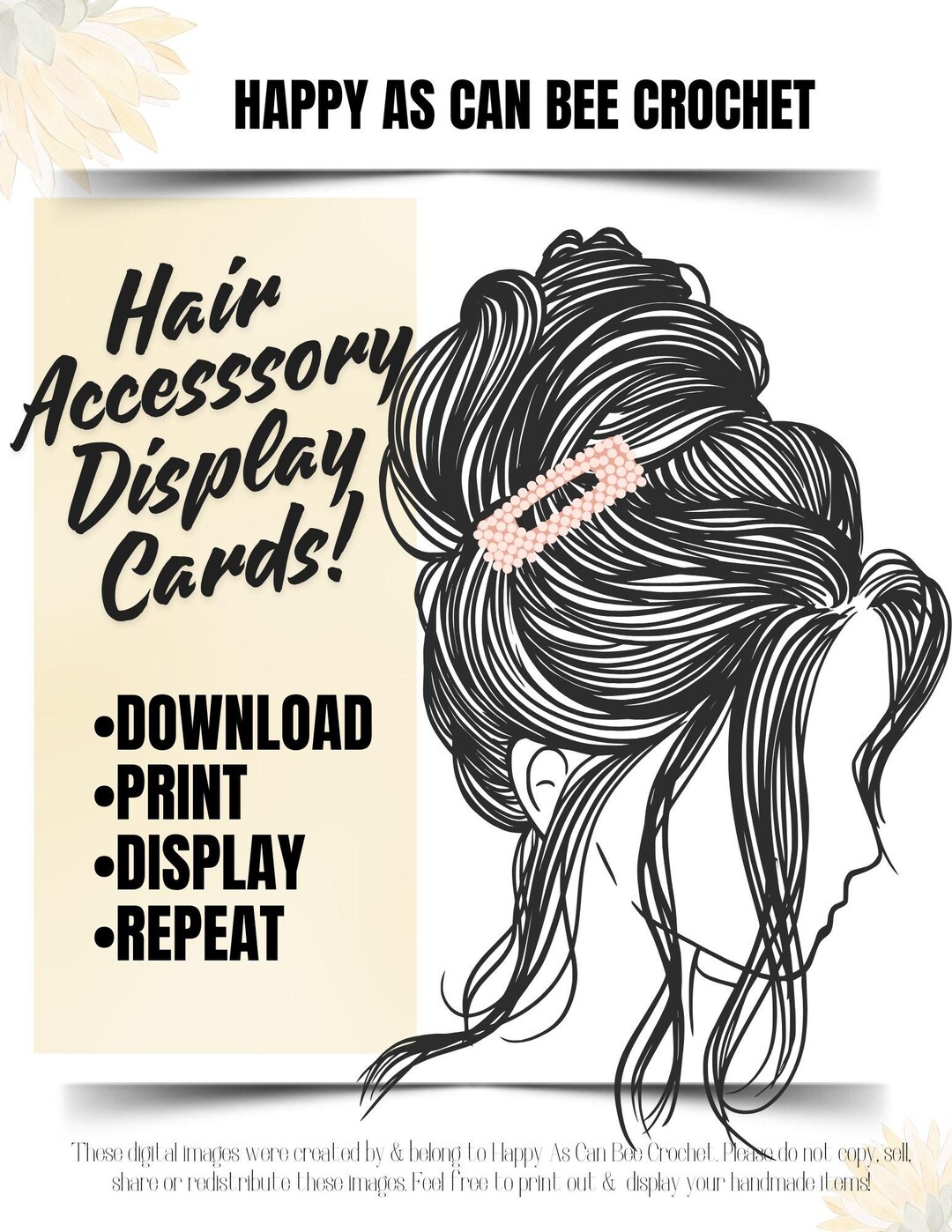 DIGITAL Download-printable Headband Display Template-display Card - Etsy