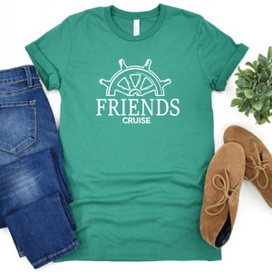 Friends Cruise Group TShirt, Group Cruise Vacation Custom Shirt with Captains Wheel, Nautical Themed Group Vacation Shirt - Deck 11