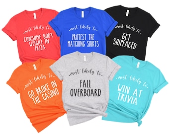 T-shirts met meeste kans op cruise, leuke cruisevakantie-shirts, aanpasbare cruisevakantie-shirts, shirt met grootste kans op vakantie - Deck11