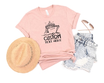 Camiseta de crucero con texto personalizado: camiseta a juego para vacaciones en grupo