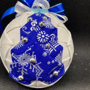 Handmade Christmas quilted fabric ornament