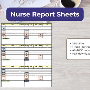 Nurse Report Sheet - 3 patients