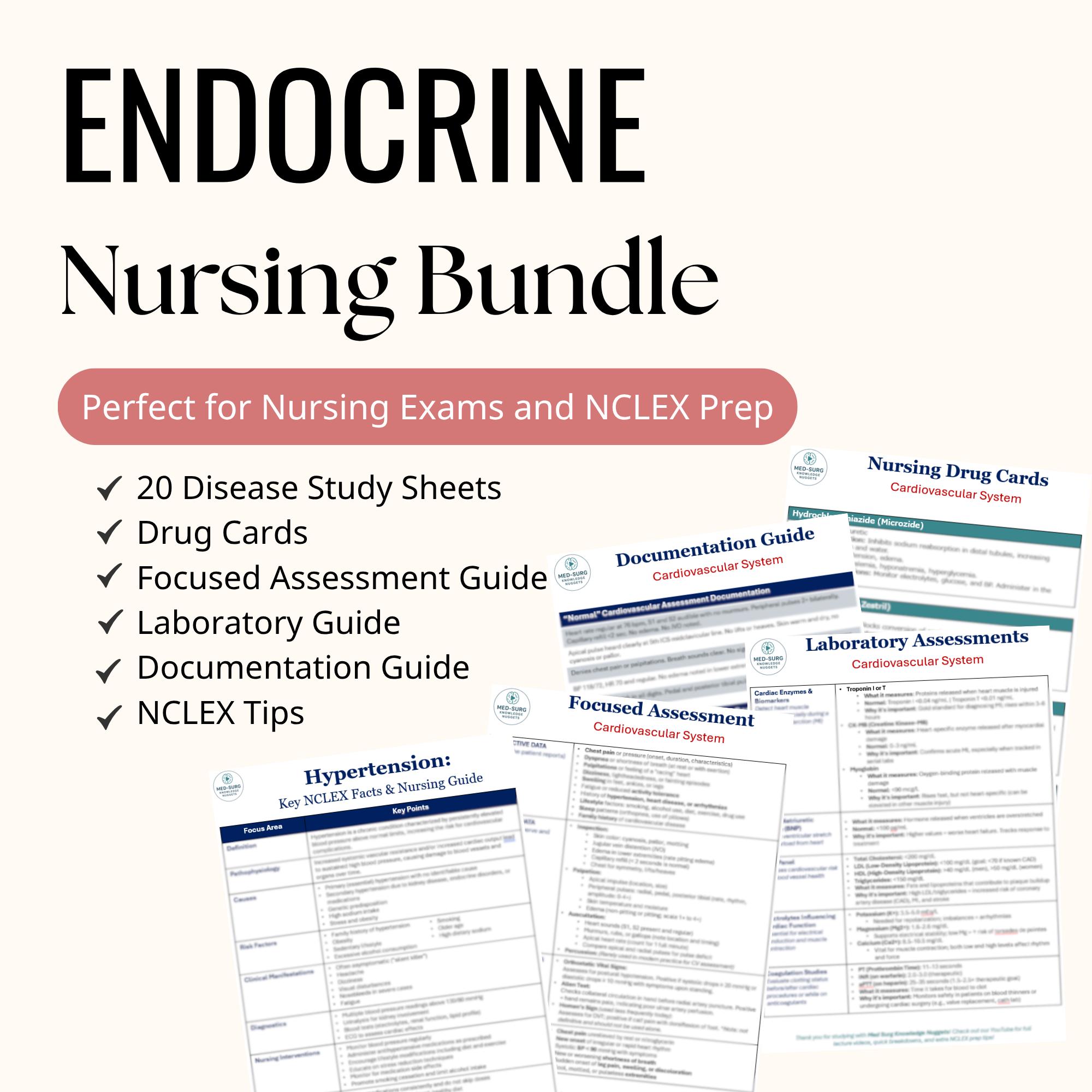 Endocrine Nursing NCLEX Study Bundle | Med-surg (printable PDF) - Etsy