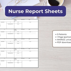 Nurse Report Sheet - 5 patients