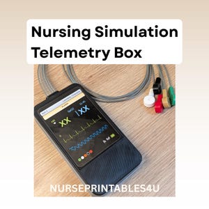 3D-utskriven telemetribox för simulering av omvårdnad | Modell med 5-avlednings-EKG-monitor | Läromedel för omvårdnadslabb