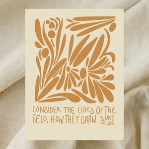 Consider the Lillies : Luke 12 - Bible Verse Printable PDF Art Print ...