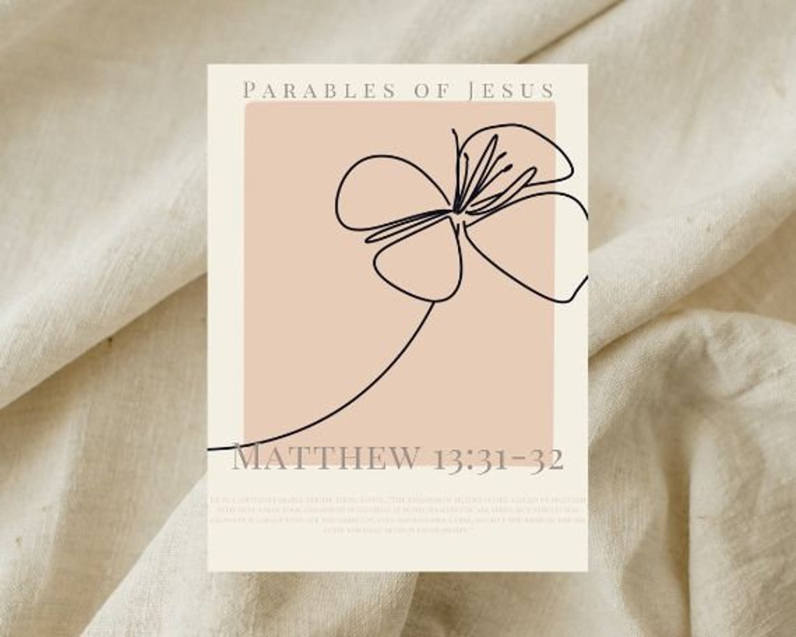 Mustard seed bible verse wall art parable matthew 13 printable download