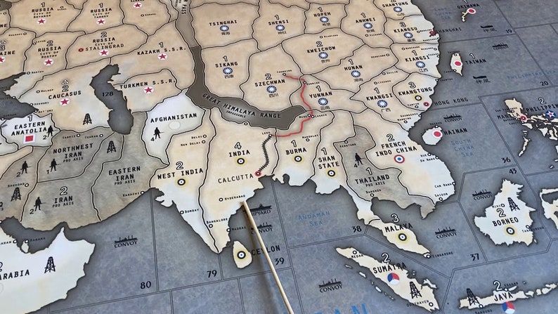 Axis Map India Custom Axis & Allies Global 1940 Blood Bath Addition Map - Etsy