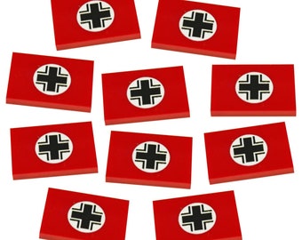 Acrylic German Vehicle Drap Flag in Red Token (x10)
