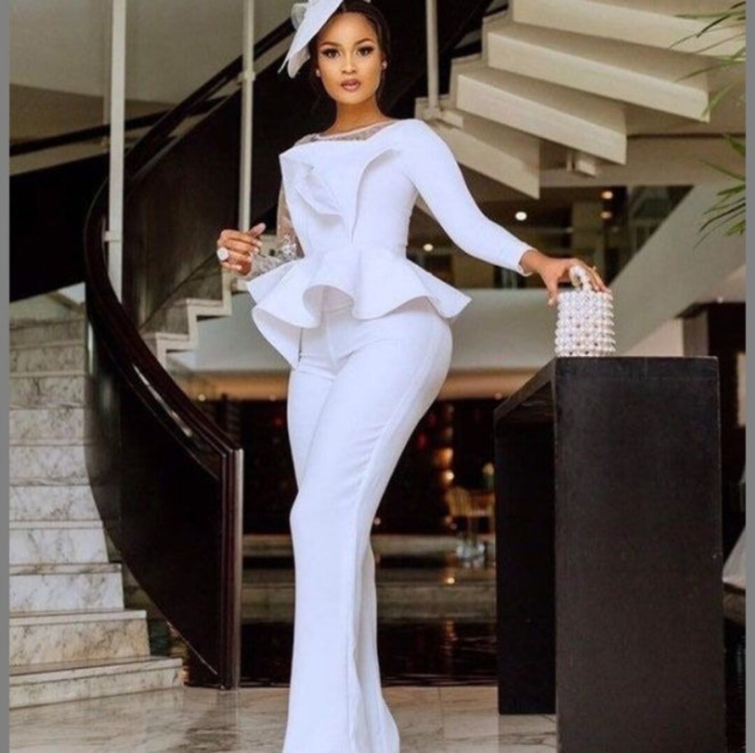 Civil Wedding Jumpsuit White Jumpsuit Prom Jumpsuit Bridal Etsy