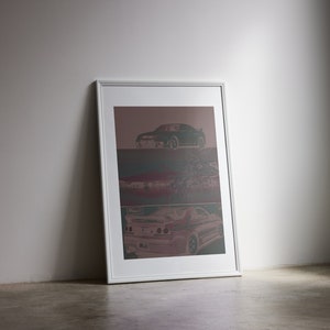 Abstract Minimalist Sport Car Artwork Design Illustration Digital Download Printing Wall Nissan R33 GT-R NISMO 400R
