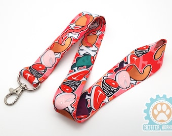Meat furry lanyard