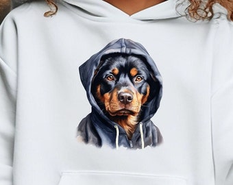 Kids Hoodie | Cute Rottweiler in Hoodie | Children's Pullover with Adorable Dog | Perfect Christmas Gift for your Loved One!