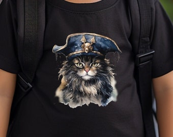 Kids T-Shirt | Cute Sorcerer Cat Shirt for the Holidays | Children's Garment with Adorable Kitten | Perfect Christmas Gift for Loved Ones!