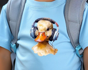 Toddler T-Shirt | Cute Duck with Headphones for the Holidays | Children's Garment with Adorable Duck | Perfect Christmas Gift for Loved Ones