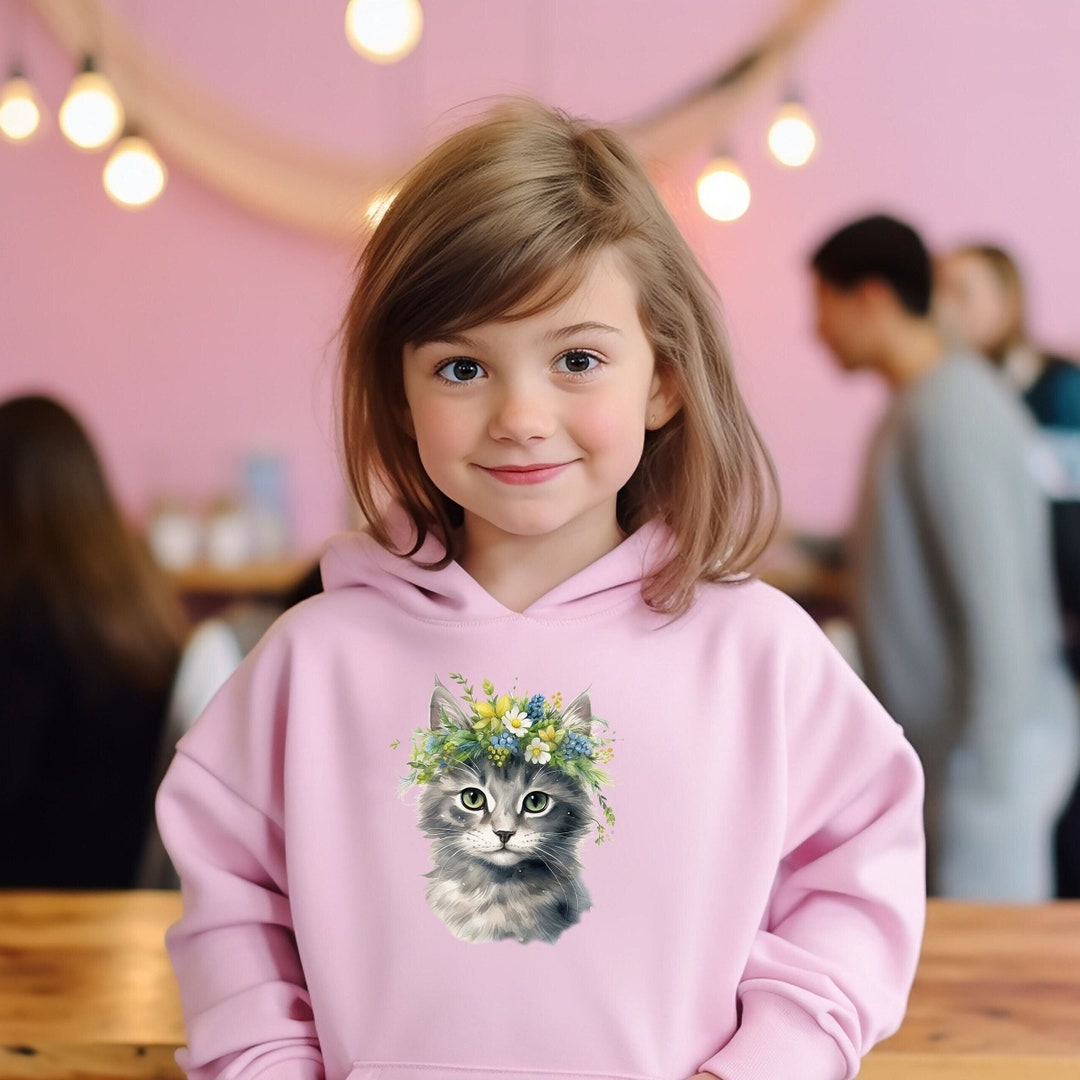 Cute Animal Hoodie for Children Cat Lovers Hoodie Gifts - Etsy