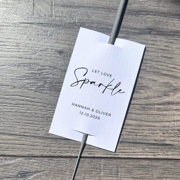 Personalised Wedding Favours Tag / Let Love Sparkle Tag / Wedding Sparkler Tags / Custom Personalised Tags
