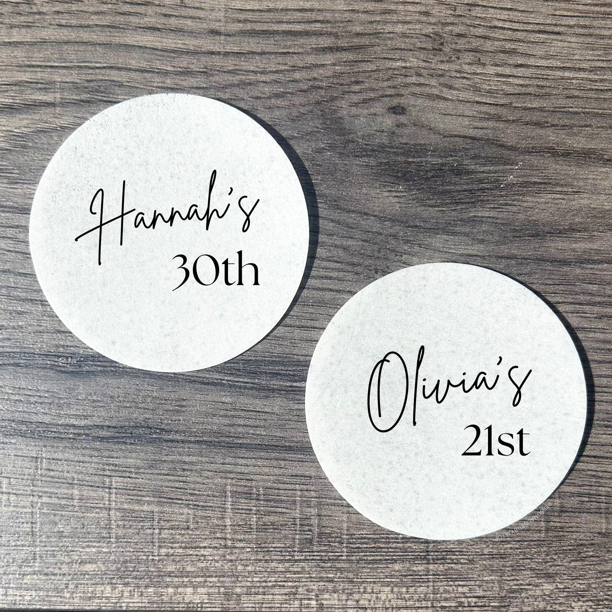 Personalised Party Drink Toppers Premium Wafer / Hen Party Birthday ...