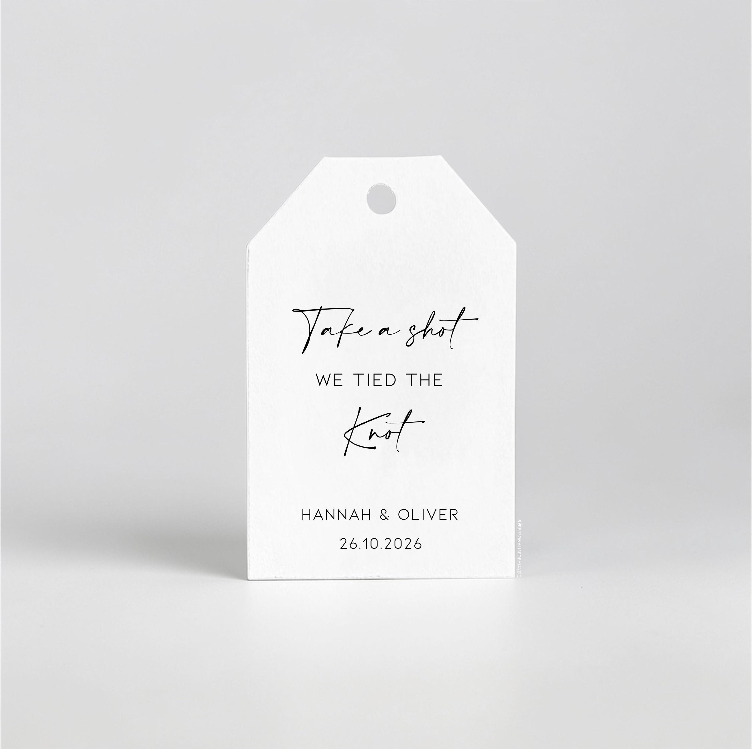 Personalised Shot Bottle Wedding Favours Tag / Take a Shot Wedding ...