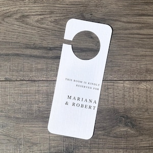 Personalised Wedding Reserved Room Door Hanger / Wedding Door Sign / Custom Reserved Tag Hotel Room / Door Hanger / Do Not Disturb Door Sign