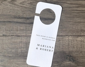 Colgador de puerta personalizado para habitación reservada de boda / Letrero para puerta de boda / Etiqueta reservada personalizada para habitación de hotel / Colgador de puerta / Letrero de no molestar