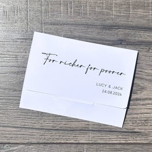 Personalised Scratch Card Holder / Wedding Scratch Card Favour