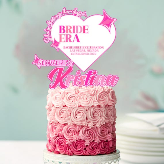 Bride Era Retro Cake Topper - Edible 70s-Inspired Bachelorette Party Decor, Bride to Be Vintage Bridal Shower Topper, Retro Wedding Cake
