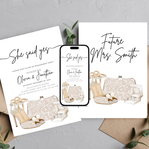 Tying The Knot Bride To Be Invitation, Bridal Shower Printable Template, She Said Yes Custom Invite, Custom Wedding Print and Digital