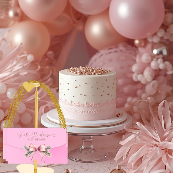 Pink Baby Shower Christmas Hershey Bar Purse Favor | 3D Candy Bar Wrapper | Girl Baby Shower Thank You Gift | Winter Baby Party Favor